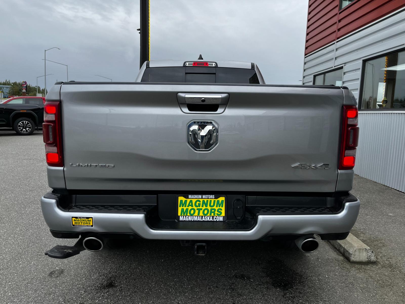 2019 Gray /Black leather RAM 1500 Limited Crew Cab 4WD (1C6SRFPT8KN) with an 5.7L V8 OHV 16V engine, 8A transmission, located at 1960 Industrial Drive, Wasilla, 99654, (907) 376-5555, 61.573475, -149.400146 - Photo #3