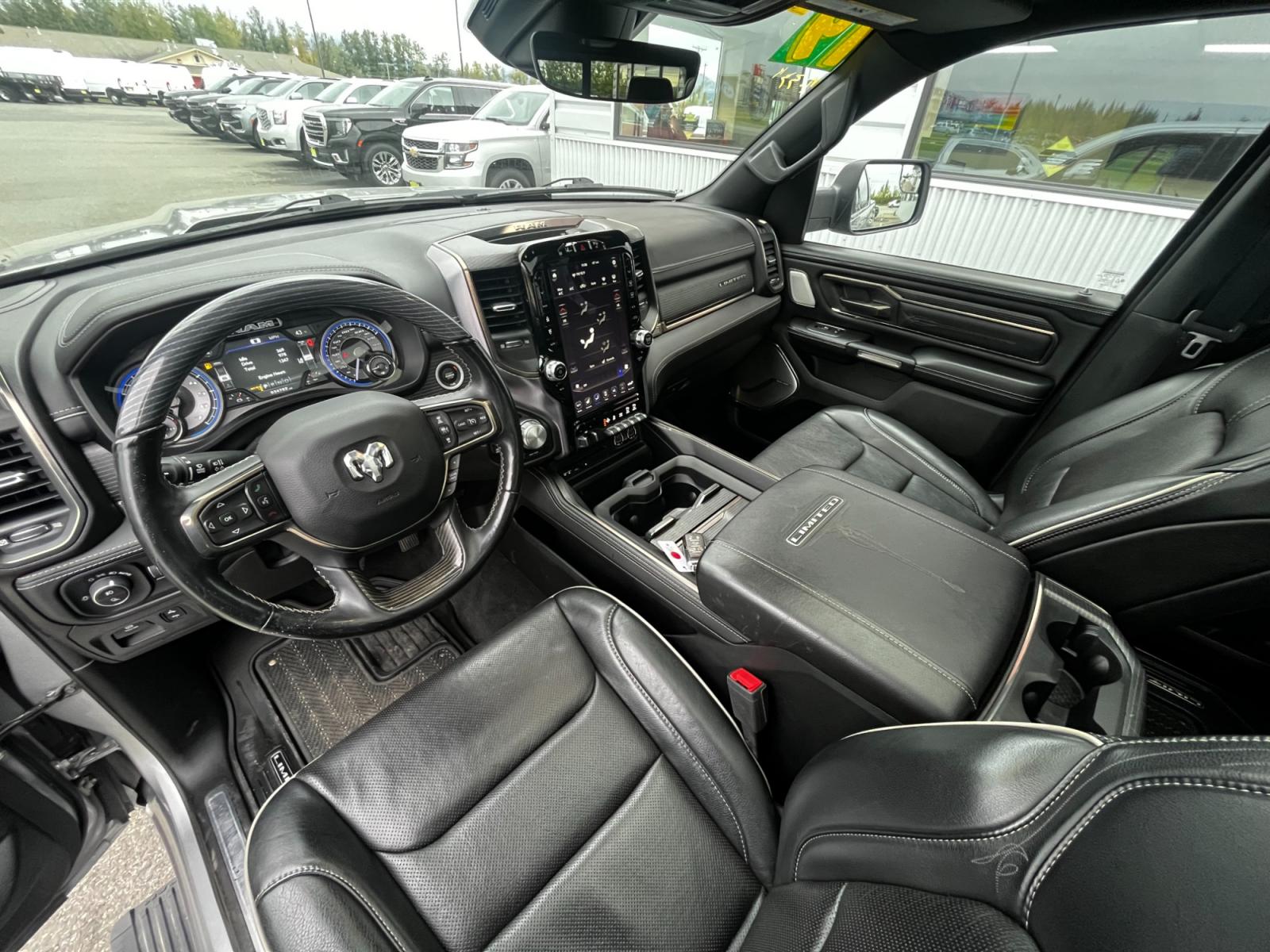 2019 Gray /Black leather RAM 1500 Limited Crew Cab 4WD (1C6SRFPT8KN) with an 5.7L V8 OHV 16V engine, 8A transmission, located at 1960 Industrial Drive, Wasilla, 99654, (907) 376-5555, 61.573475, -149.400146 - Photo #7