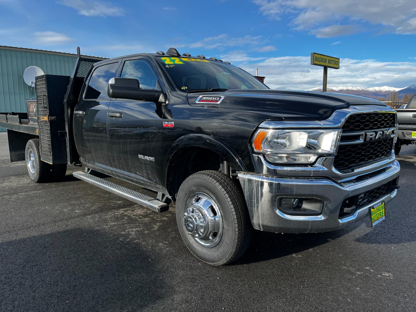 2022 Black /Gray RAM 3500 Crew Cab 4WD DRW (3C7WRTCJ8NG) with an 6.4L V8 OHV 16V engine, 6A transmission, located at 1960 Industrial Drive, Wasilla, 99654, (907) 376-5555, 61.573475, -149.400146 - Photo #1