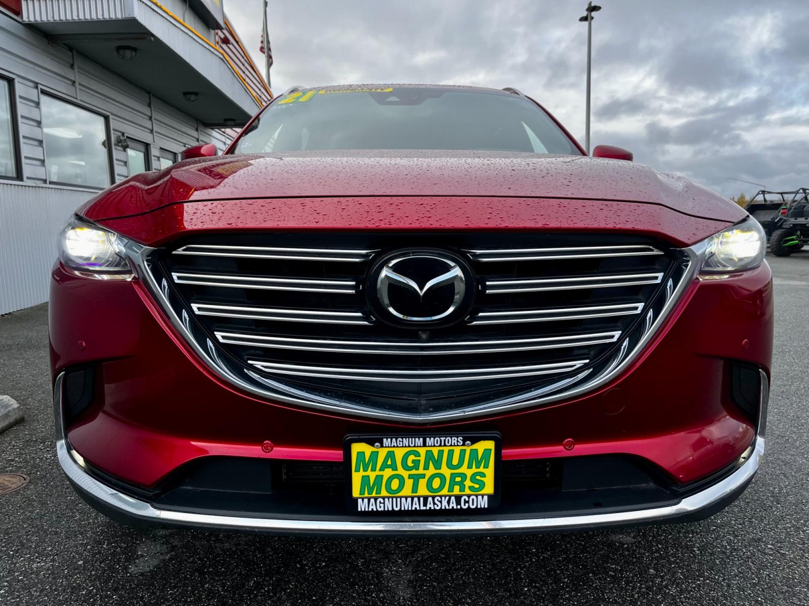 2021 Red /Black Mazda CX-9 Grand Touring AWD (JM3TCBDY7M0) with an 2.5L L4 DOHC 16V engine, 6A transmission, located at 1960 Industrial Drive, Wasilla, 99654, (907) 376-5555, 61.573475, -149.400146 - Photo #9