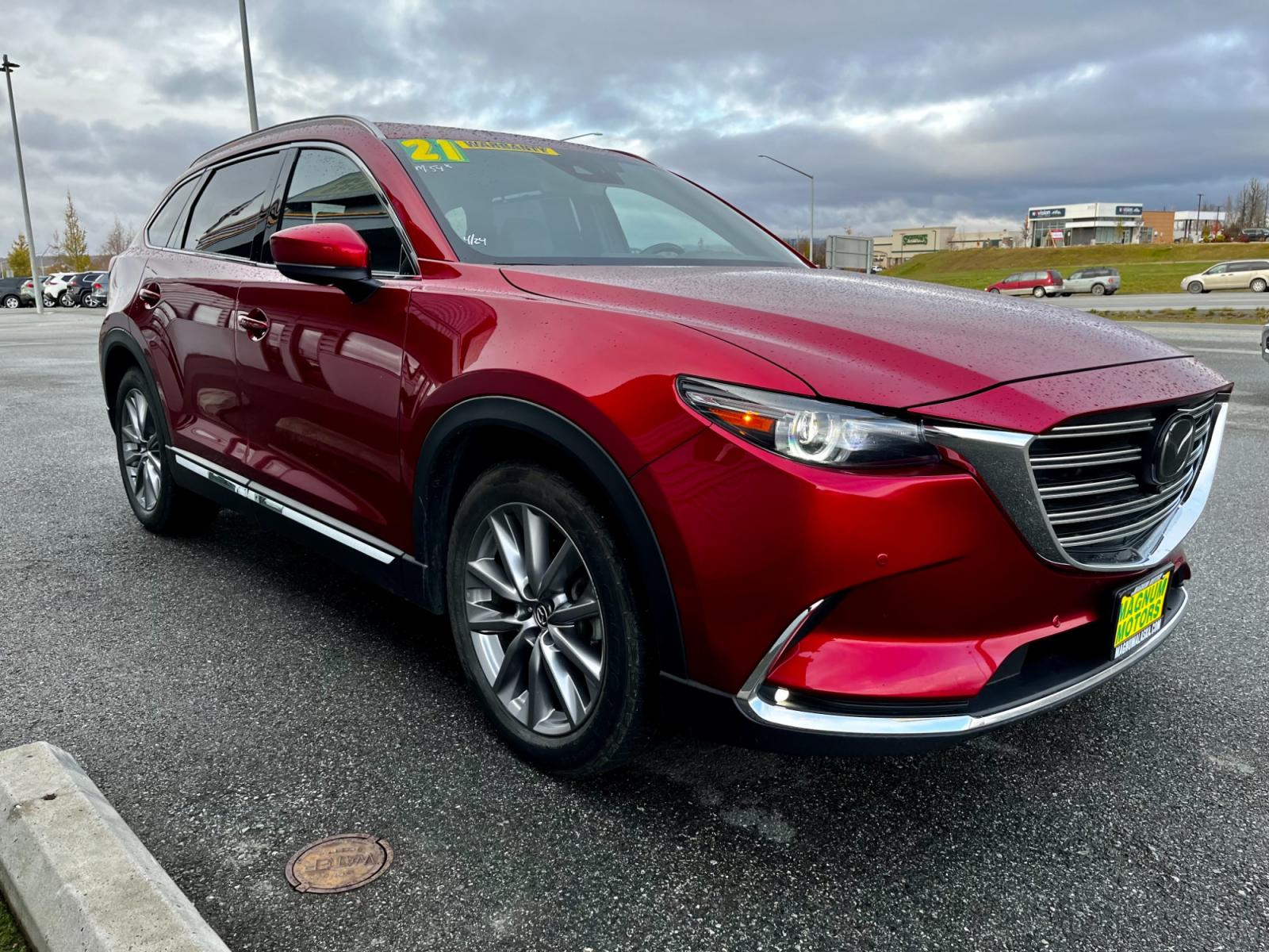 2021 Red /Black Mazda CX-9 Grand Touring AWD (JM3TCBDY7M0) with an 2.5L L4 DOHC 16V engine, 6A transmission, located at 1960 Industrial Drive, Wasilla, 99654, (907) 376-5555, 61.573475, -149.400146 - Photo #8