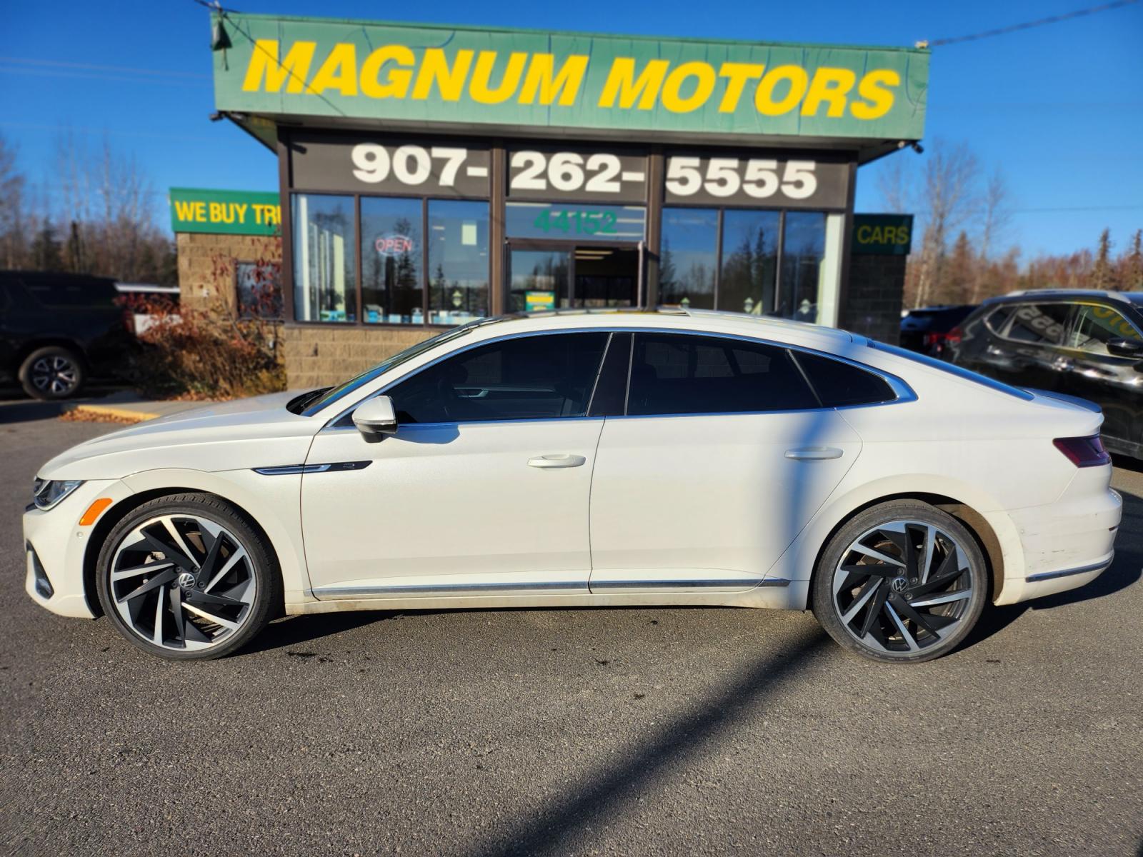 2021 White Volkswagen Arteon SEL Premium R-Line 4MOTION (WVWTR7AN4ME) with an 2.0L L4 16V DOHC engine, 8A transmission, located at 44152 Sterling Highway, Soldotna, 99669, (907) 262-5555, 60.484917, -151.062408 - Photo #0