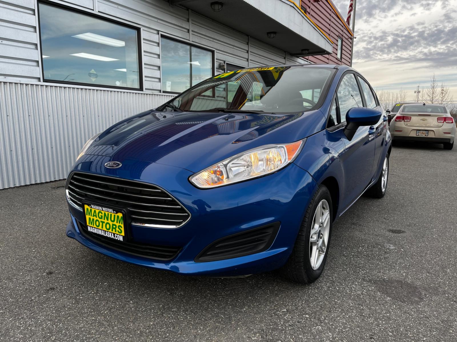 2019 Blue /Black Ford Fiesta SE Hatchback (3FADP4EJ1KM) with an 1.6L L4 DOHC 16V engine, Auto transmission, located at 1960 Industrial Drive, Wasilla, 99654, (907) 376-5555, 61.573475, -149.400146 - Photo #0