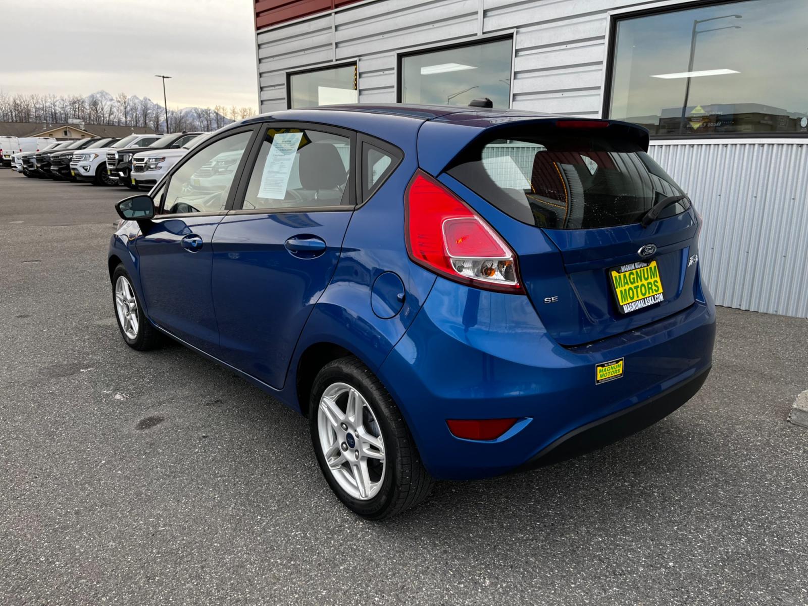2019 Blue /Black Ford Fiesta SE Hatchback (3FADP4EJ1KM) with an 1.6L L4 DOHC 16V engine, Auto transmission, located at 1960 Industrial Drive, Wasilla, 99654, (907) 376-5555, 61.573475, -149.400146 - Photo #3