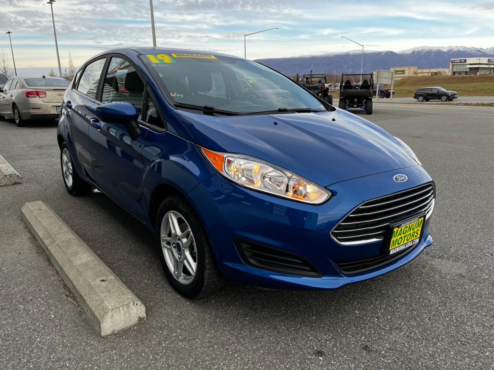 2019 Blue /Black Ford Fiesta SE Hatchback (3FADP4EJ1KM) with an 1.6L L4 DOHC 16V engine, Auto transmission, located at 1960 Industrial Drive, Wasilla, 99654, (907) 376-5555, 61.573475, -149.400146 - Photo #6